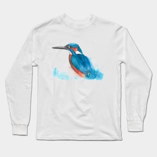 Kingfisher in Watercolour Long Sleeve T-Shirt